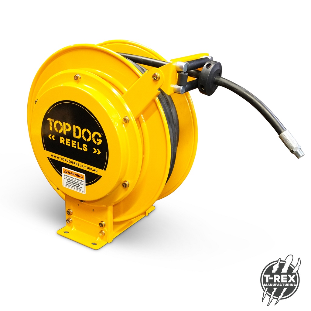 High Pressure Hose Spring Rewind Hose Reel, Powder Coated, 330Bar