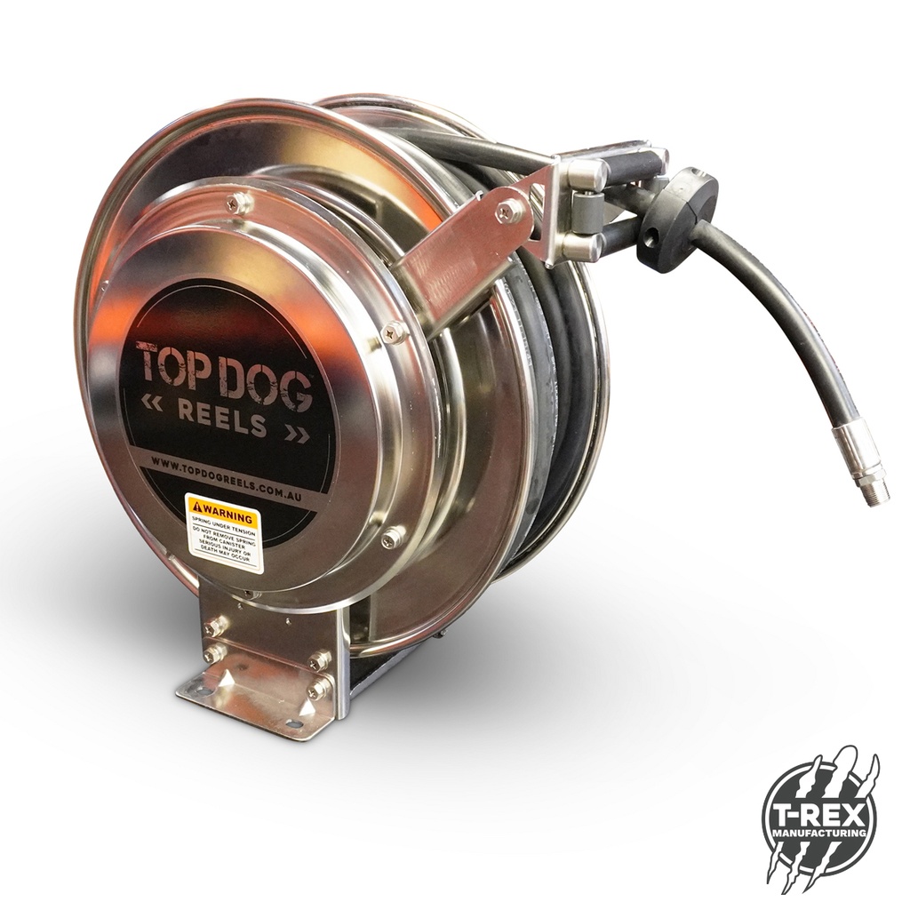 High Pressure Hose Spring Rewind Hose Reel, Stainless Steel 304, 330Bar