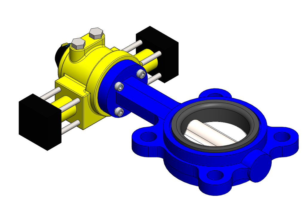 Wafer Butterfly Valve, Double Acting, Hydraulic