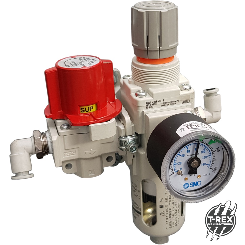 Air Filter Regulator with Lockable Dump Valve and Mounting Bracket