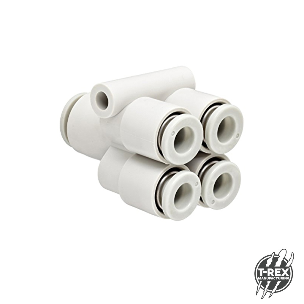 Push fit, Double Union Way, 4 mm x 6 mm Tube OD