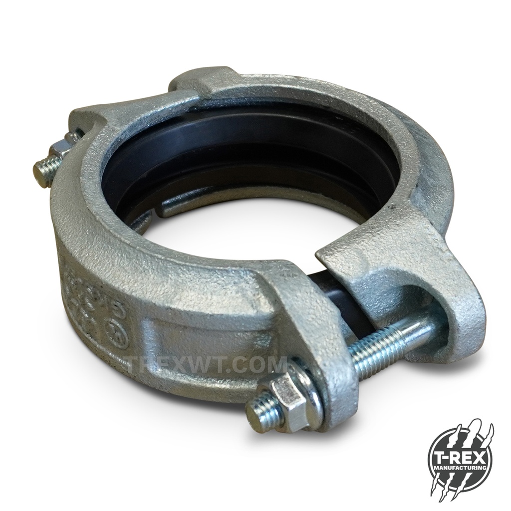 Zero Flex Roll Groove Coupling Galvanised (Angle Pad)