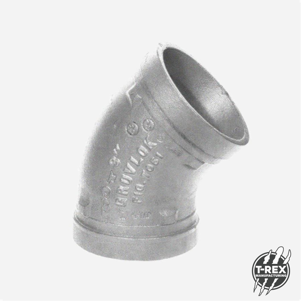 Roll Grooved Elbow, 45D ,  Galvanised