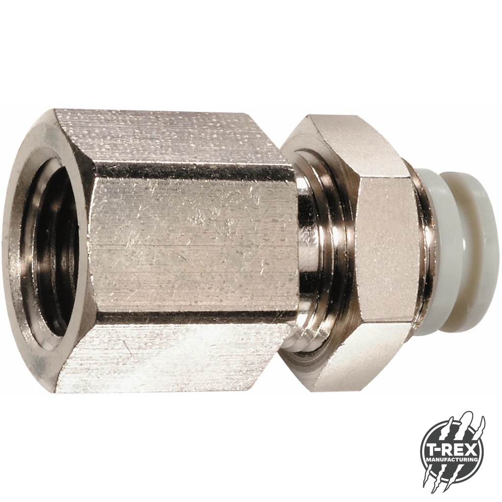 Bulk Head Connector, Push Fit to Female Thread